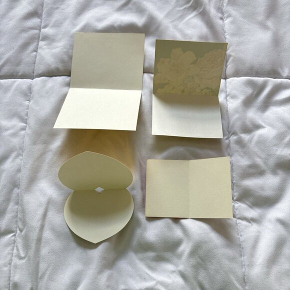 Vintage 80s 90s Flower Floral Lot Of 4 Unused MINI Cards Junk Journal Scrapbook - Picture 2 of 7